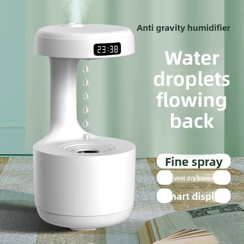 Anti-Gravity Plastic Ultrasonic Humidifier Humidistat USB Powered Silent 36Db Anti-Dry Burning Night Light 0.5-1L Capacity