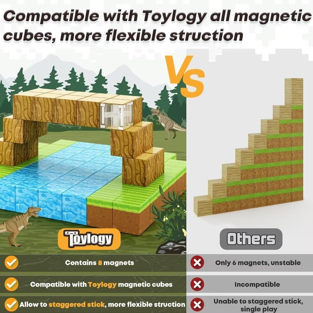Magnetic Blocks 1 Inch Magnetic Building Blocks for Kids Age 3-5 5-7 6-8
