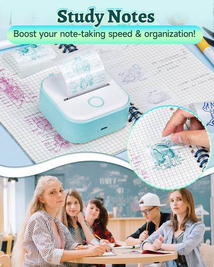 Phomemo T02 Mini Sticker Printer, Thermal Print Pods, Green